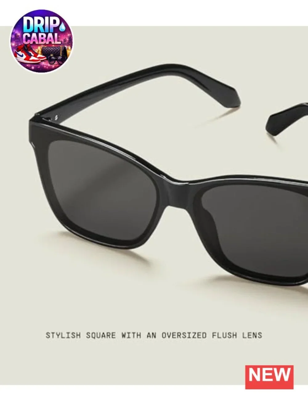 Oversized Square Sunglasses with UV Protection and Case